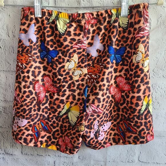 Shein Animal Print Butterfly High Waisted Elastic Stretchy Shorts SZ M - Picture 2 of 8
